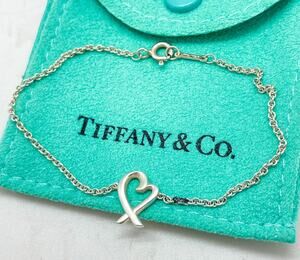Tiffany & Co. Picasso Loving Heart Chain Station Bracelet Silver 6.5" (tarnish)